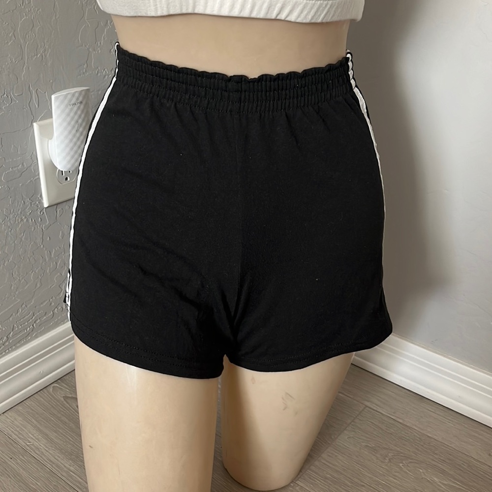 Black with White Stripes Shorts for Sports/Cheerleading
